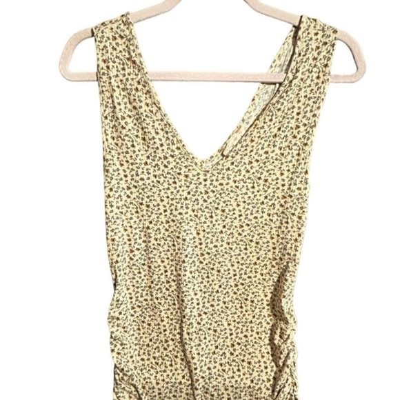 Willow Root Women's Floral V-Neck Tank Top with Ruched Sides, Size L, Multicolor - Picture 4 of 5